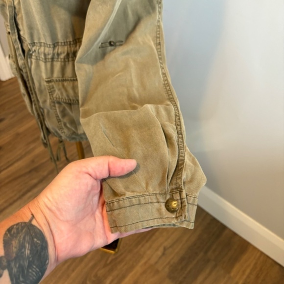 Dex Women's Hooded Utility Jacket Khaki Green SZ M - Picture 5 of 9